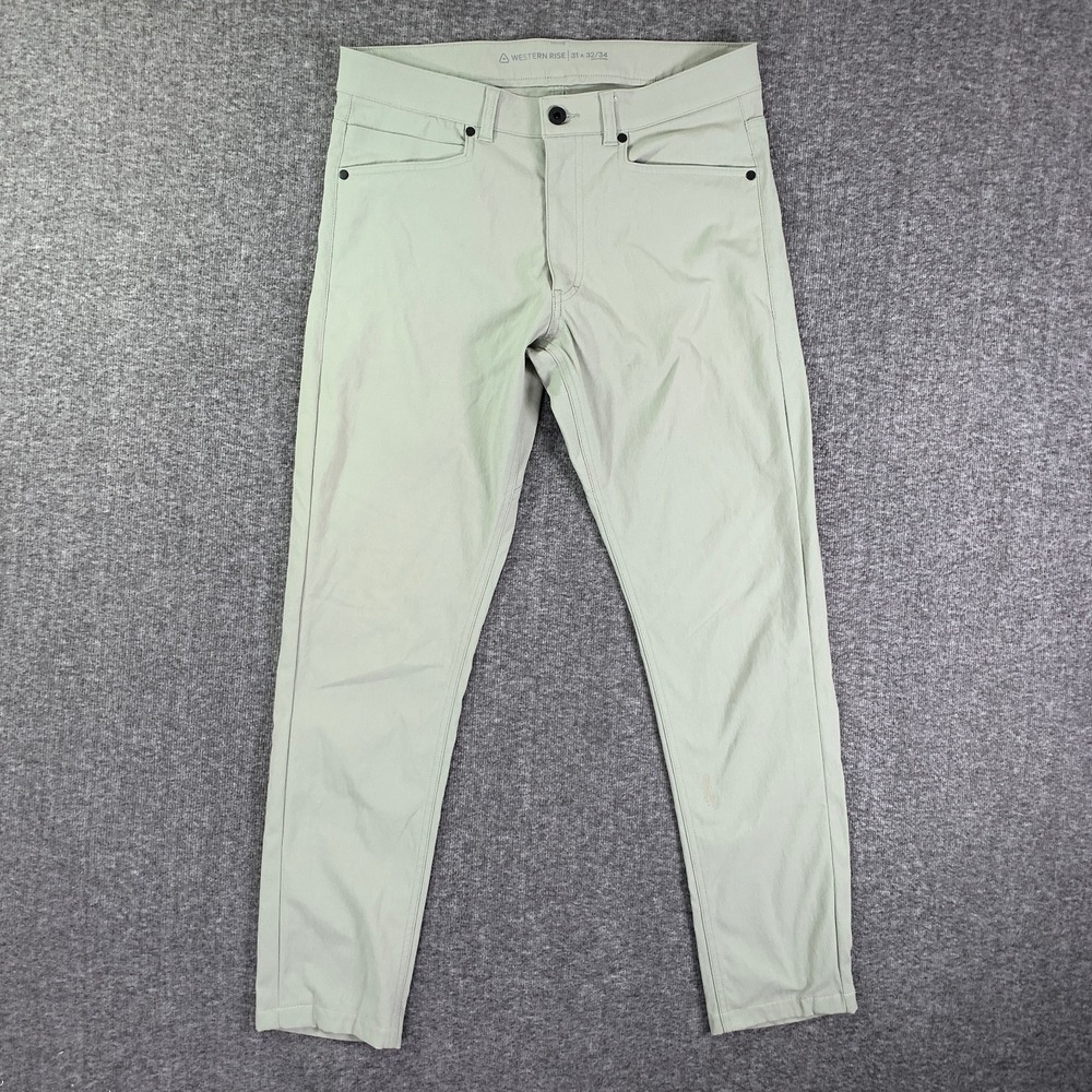 Western Rise AT Pants Men 31x29 Jeans Green Outdoor Stretch Durable Modern